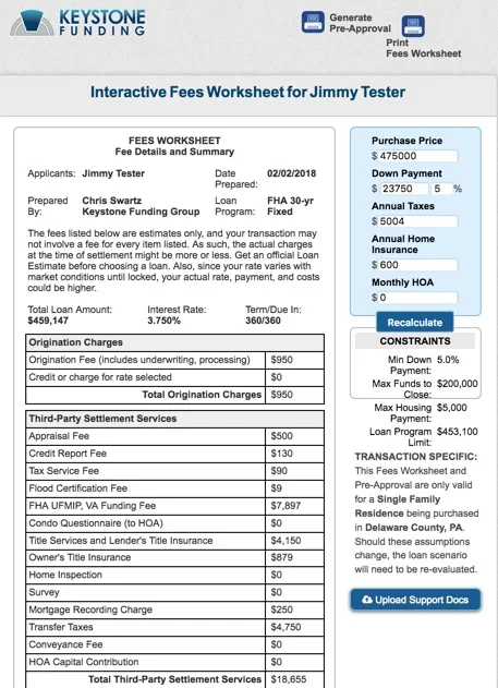 Before Redesign of Pre Approval Tool