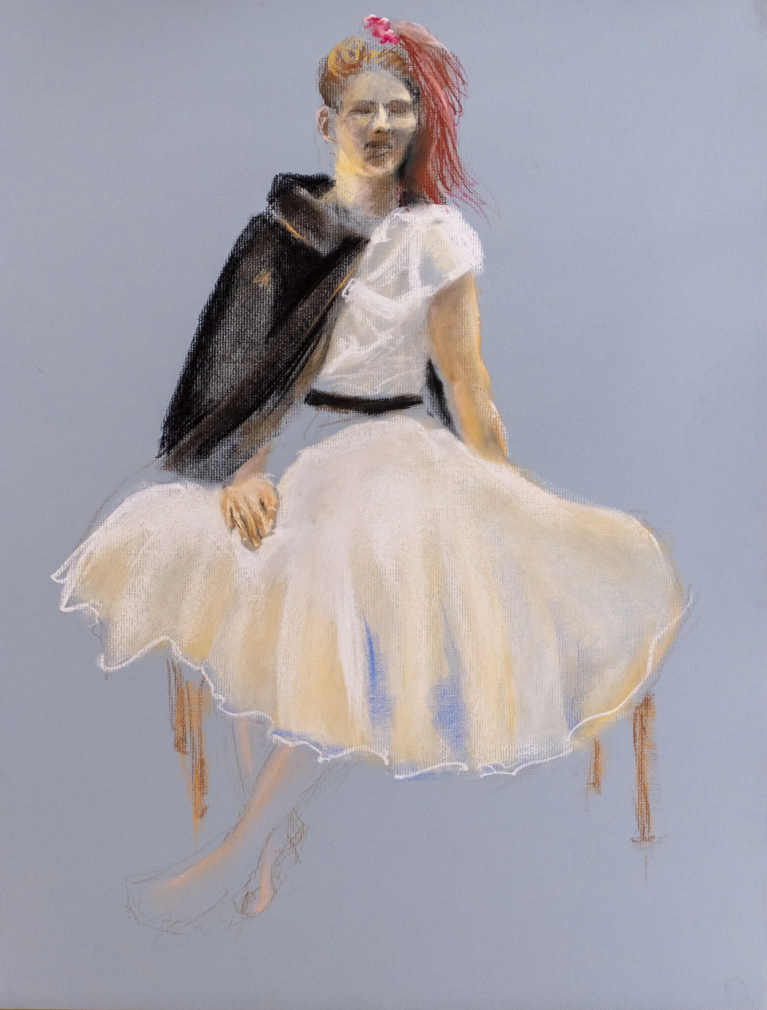  24”x18” pastel on blue paper 