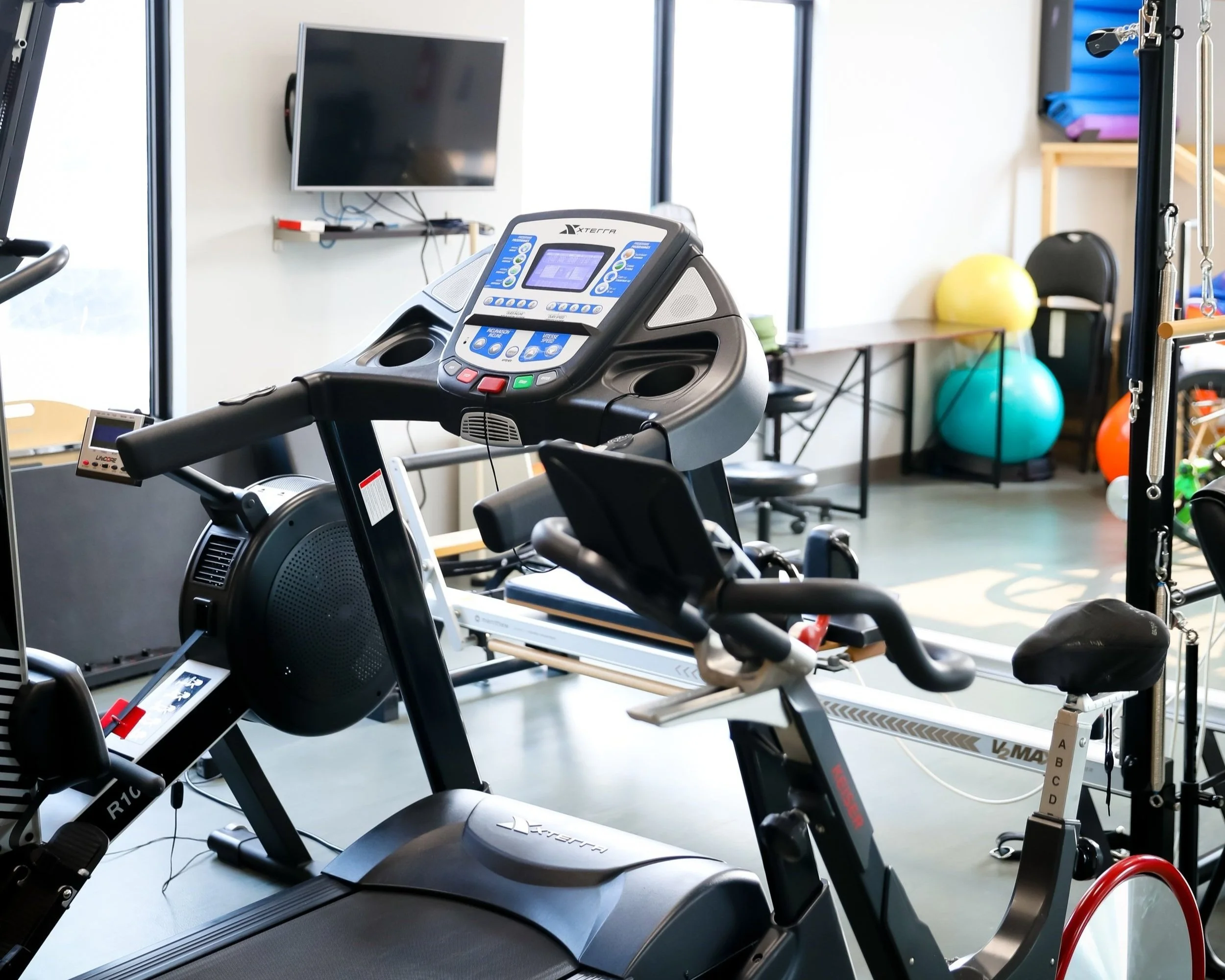 Adventure Physiotherapy North Location Gym with a variety of Exercise Equipment