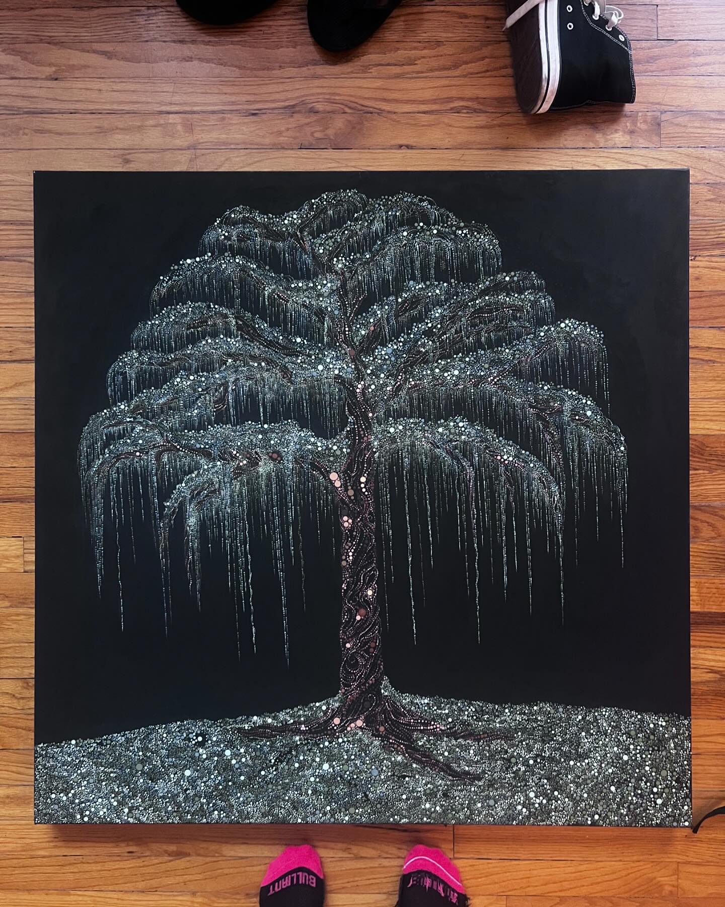 *** I DID IT Y'ALL! ***
Before the stroke of midnight, Spanish Moss stage One Complete! Today she gets ready for her photo shoot for Tier one judging for the San Diego CountyFair Fine Art Exhibit❤️❤️❤️ 
Spanish Moss &quot;36 x 36&quot; gallery wrappe