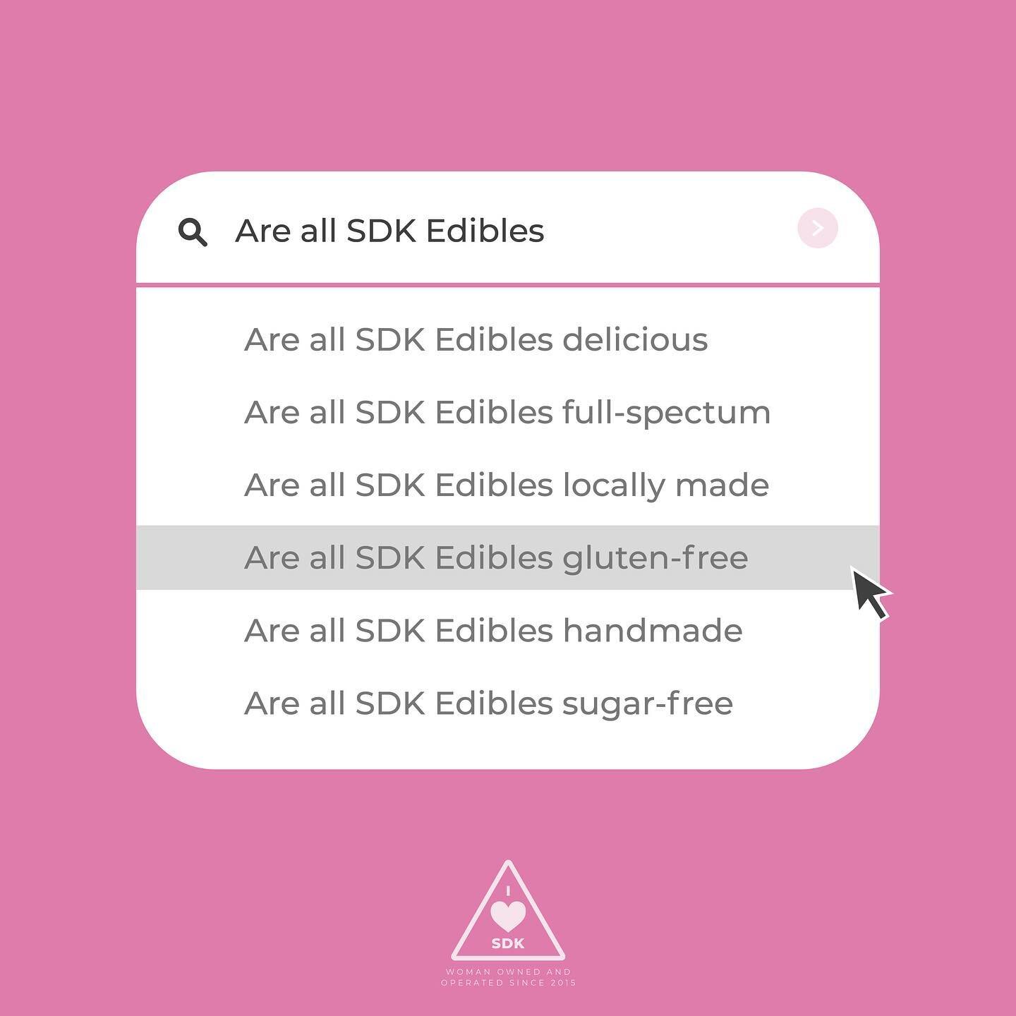 Questions about SDK Snacks? Our website has all the answers! From maps to local dispensaries to ingredients and allergen lists, all the SDK info is just a click away! 

Not for sale. Do not drive or operate machinery while under the influence of mari