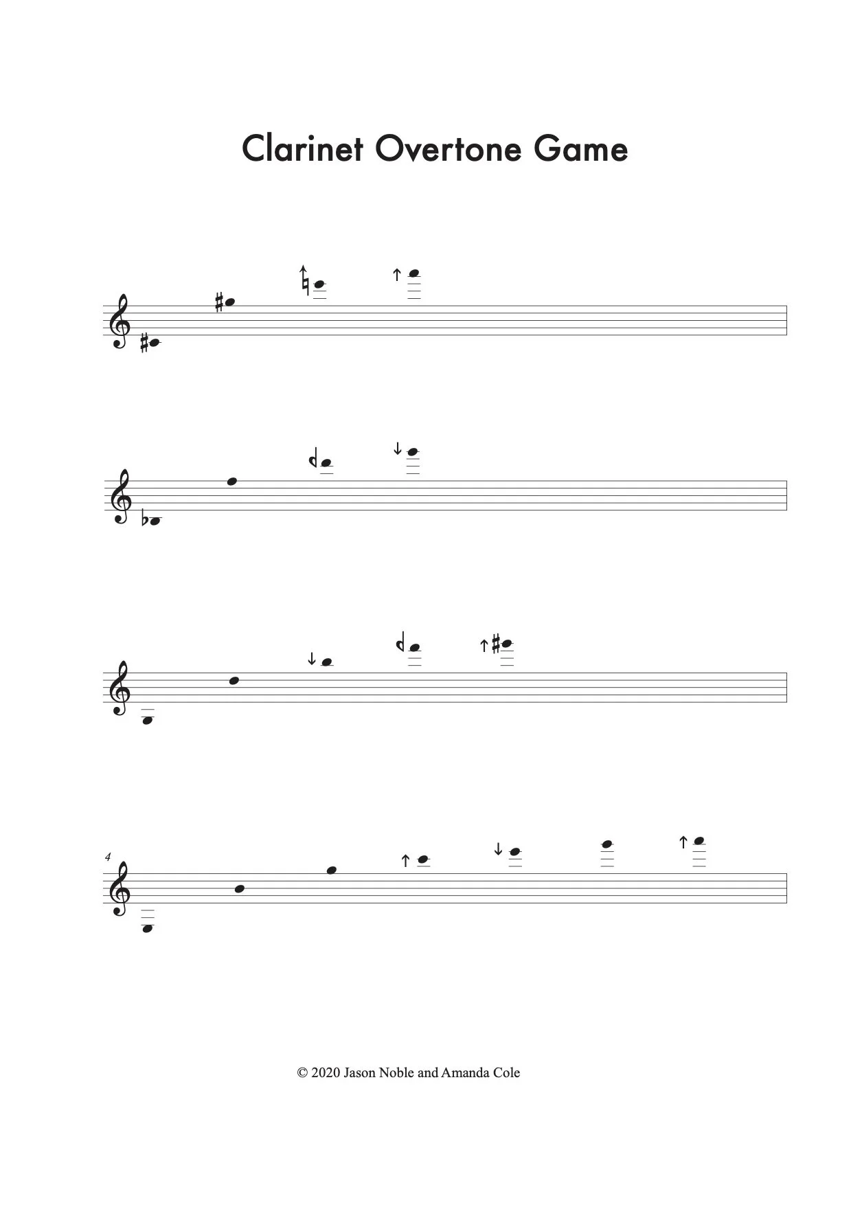 Clarinet Overtones Game Amanda Cole/Jason Noble