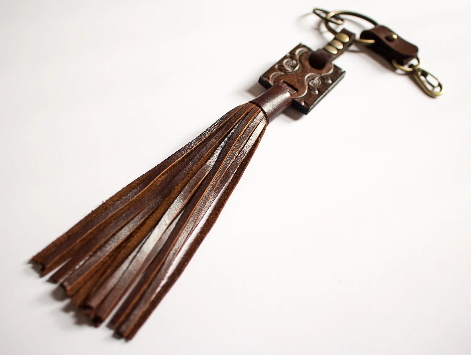 Brown Vintage Belt Piece With Brown Tassel