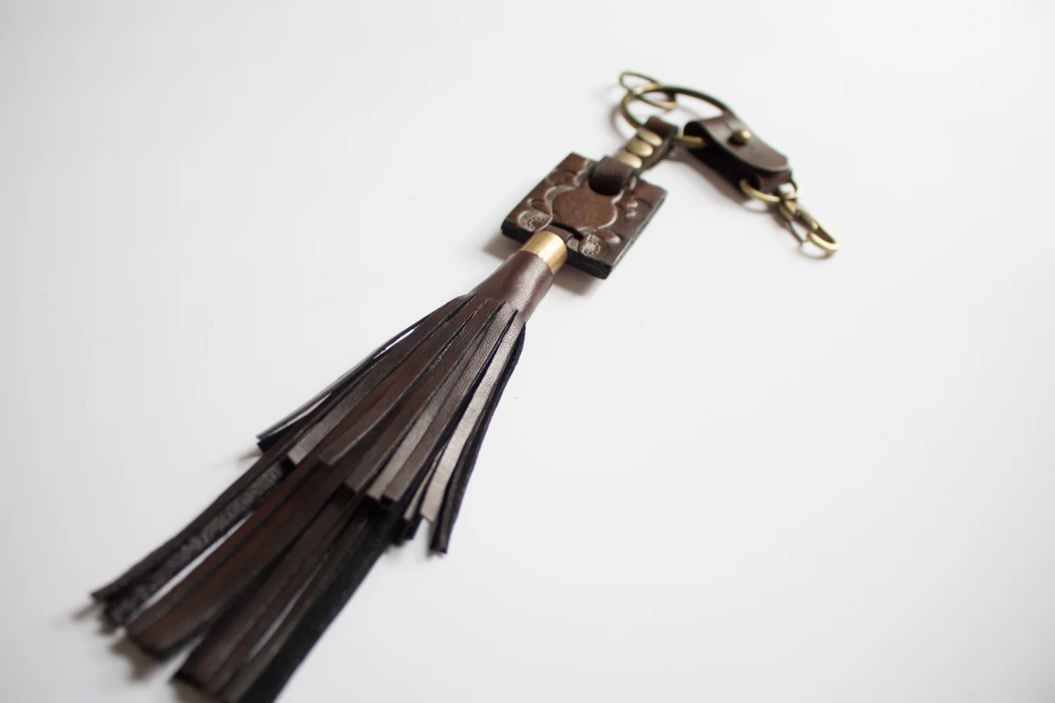 Vintage Tooled Mexican Piece With Double Tassel
