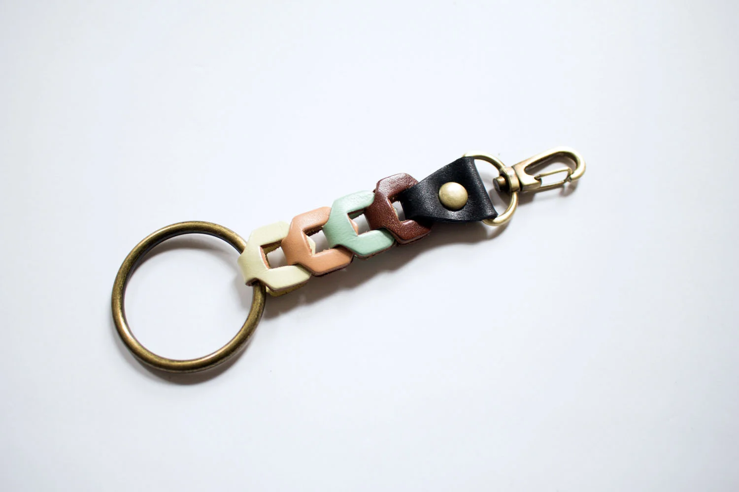 Leather Link Key Fob in NOVA