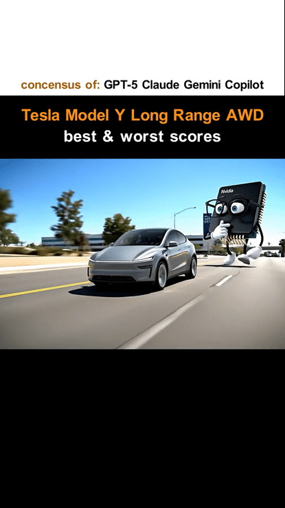 2025 Tesla Model Y Long Range AWD Best &amp; Worst Scores - AI Mega Answers