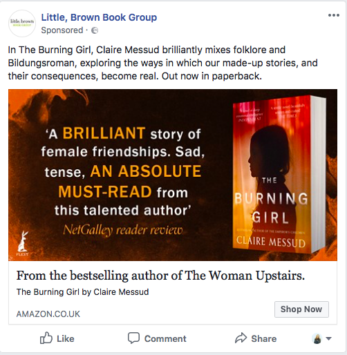 LM- Example of a facebook book ad May18 with review.png
