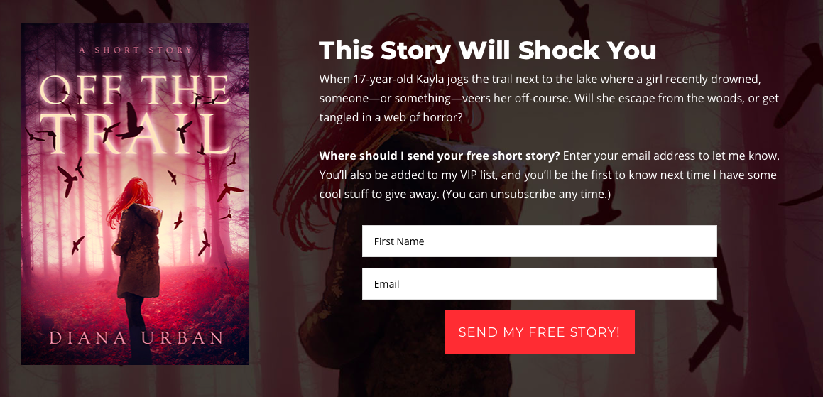 TEA - Author newsletter examples - Diana Urban sign up.png