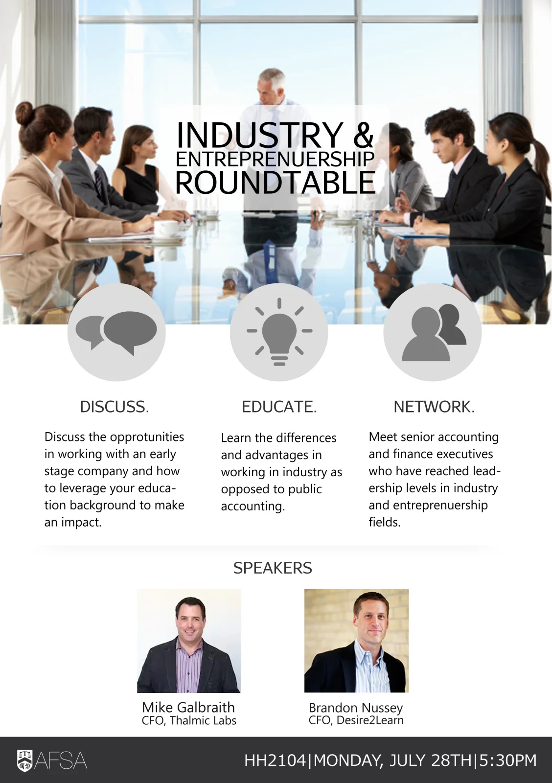 SAF Students in Business: Industry and Entrepreneurship Roundtable