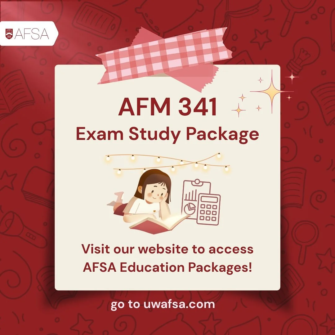 It&rsquo;s that time of year again, SAF! 📚 Midterms are sneaking up fast, but don&rsquo;t stress! The AFM 341 study package has everything you need to crush your exams! 💪

Grab it now through our Linktree or website! 😆