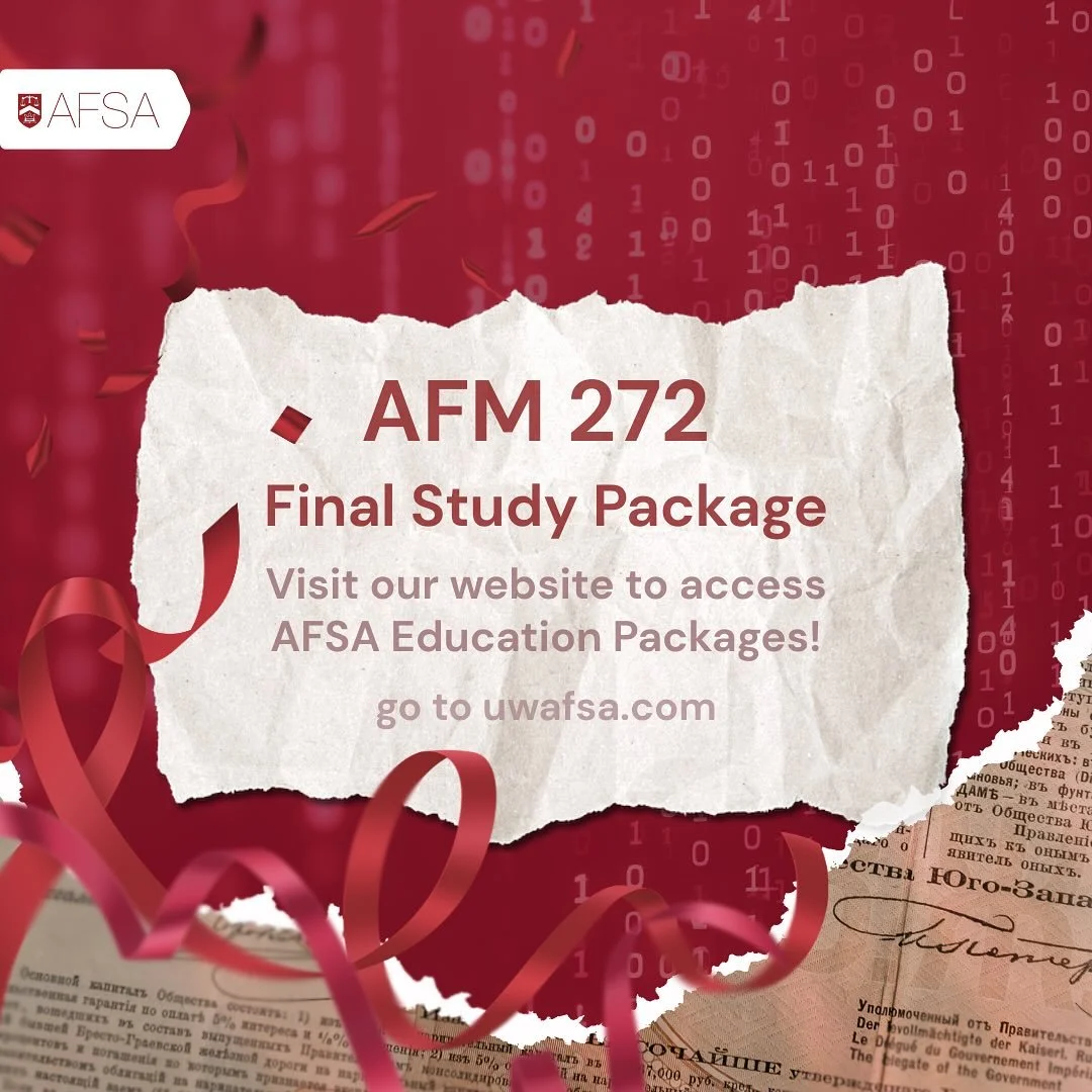 Finals season is here, SAF 💖
Take a breath, grab our AFM 272 study package, and let&rsquo;s finish strong together! 
Link in bio ✨