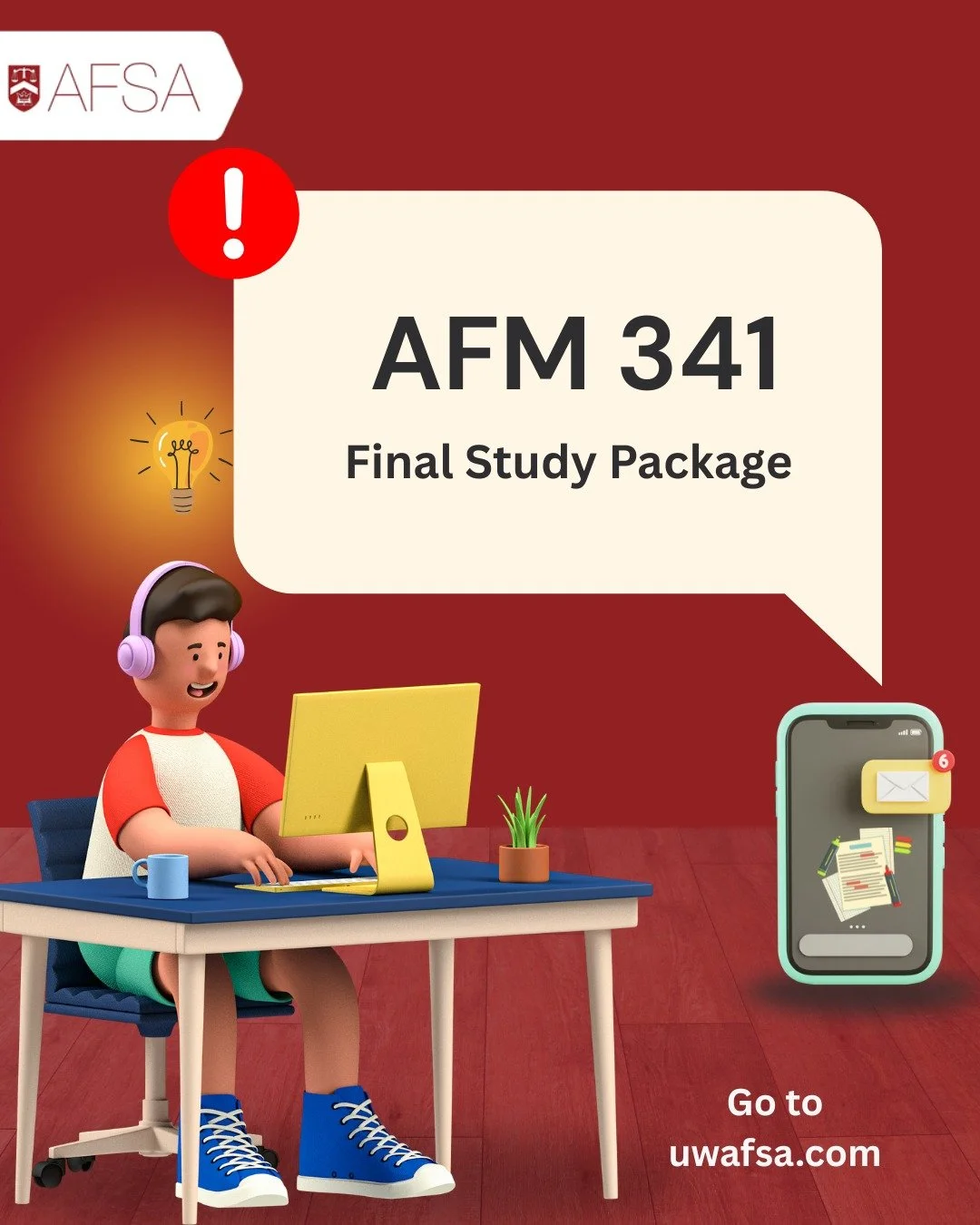 Hey AFM 341! Check out our study package📖 available in our website. 
Good luck with finals!
