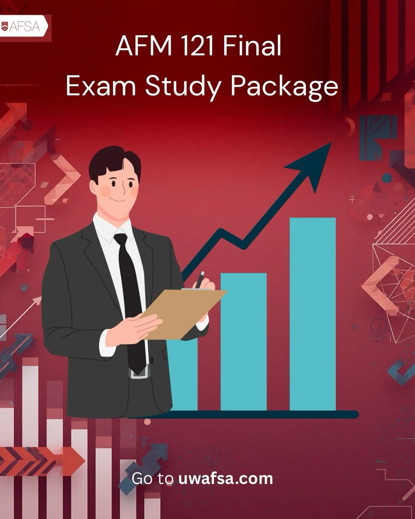 Hey SAF! AFM 121 final coming up and not sure where to start? Feeling overwhelmed by formulas, concepts,
and all different types of questions?
 Don&rsquo;t stress, AFSA Education&rsquo;s AFM 121 Final Study Package is here to help. With clear concept