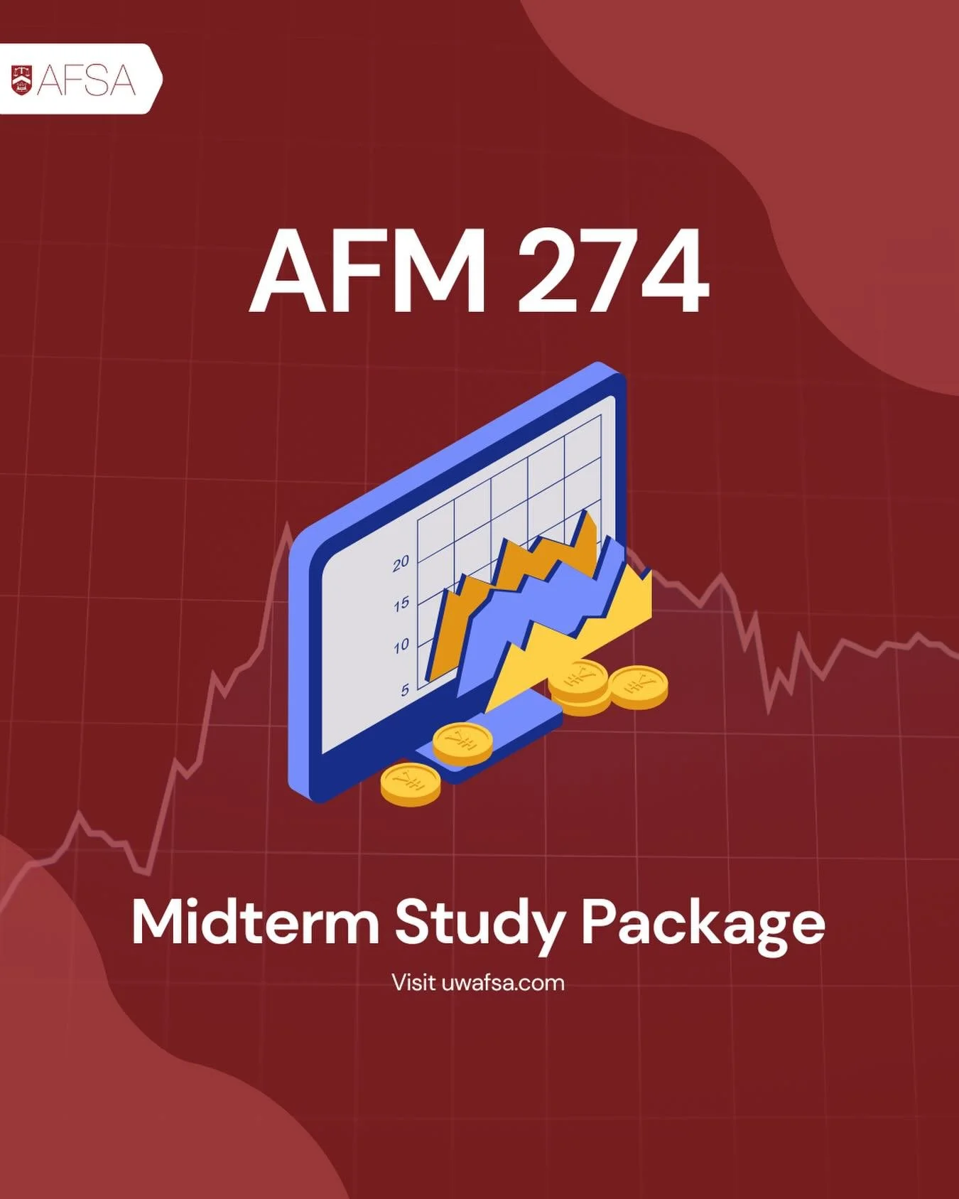 Need some last minute study aid? Visit our website at uwafsa.com to access our education study package for the AFM 274 Midterm! Good luck with studying!