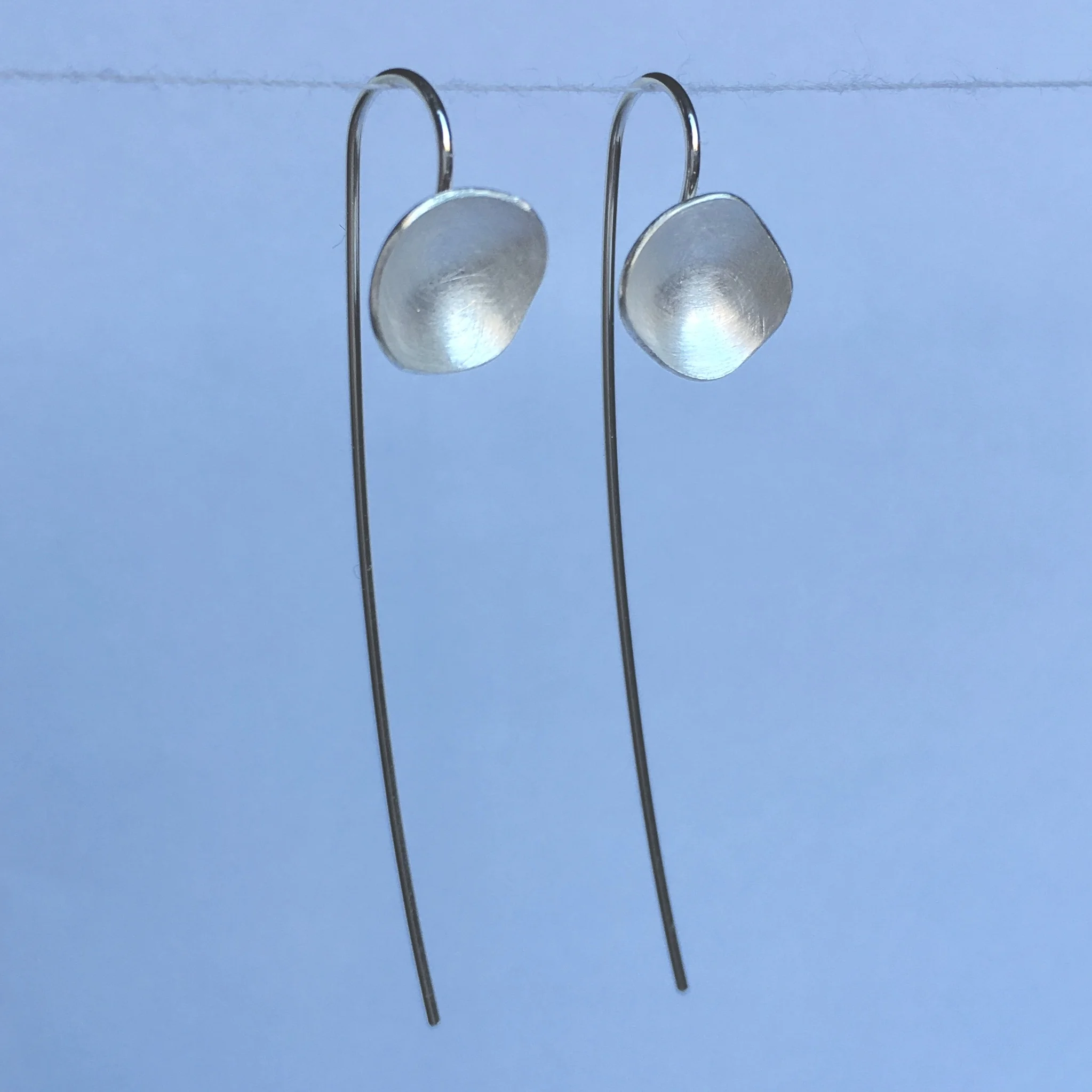 Silver petal snowdrop earrings