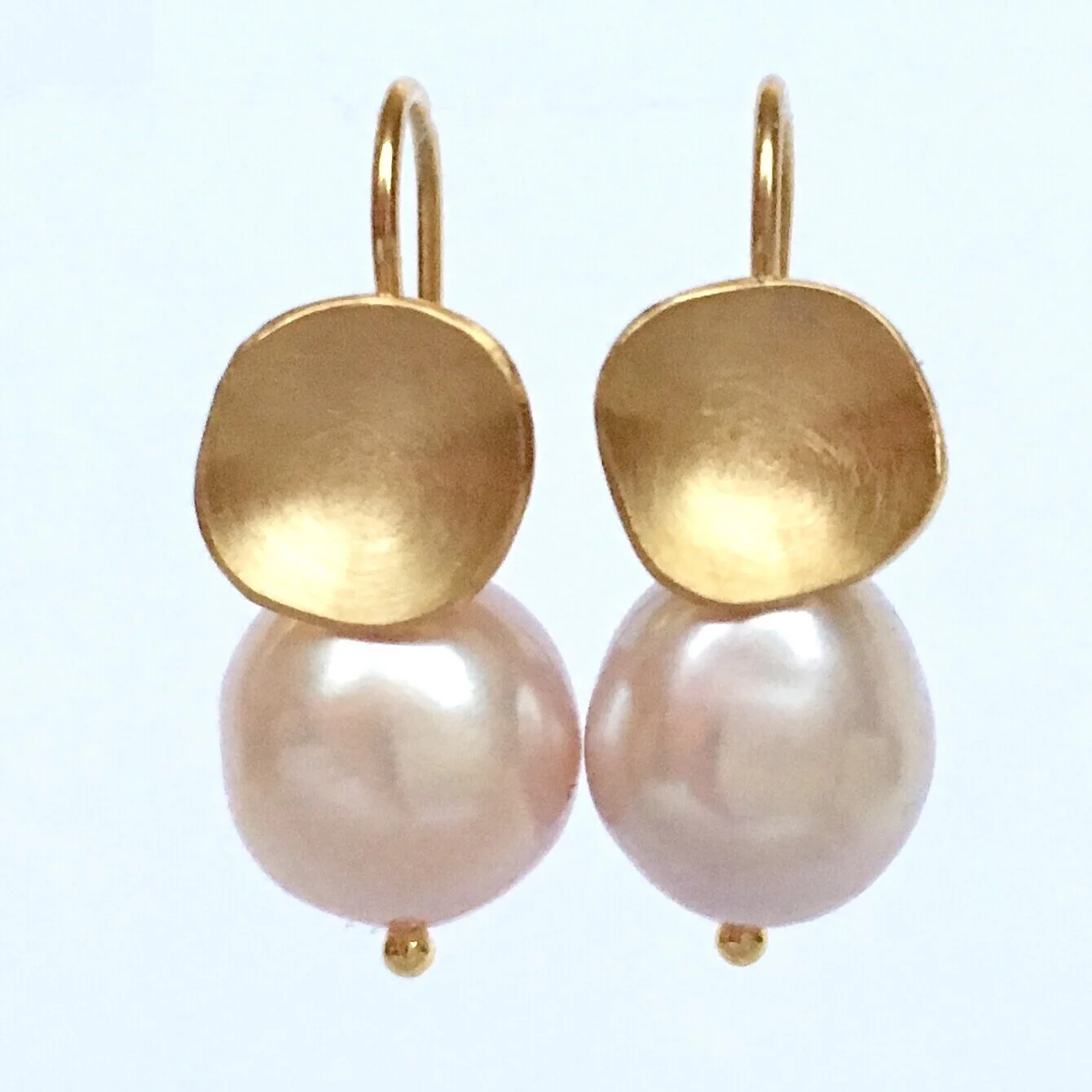 Pink Pearl gold vermeil petal drops