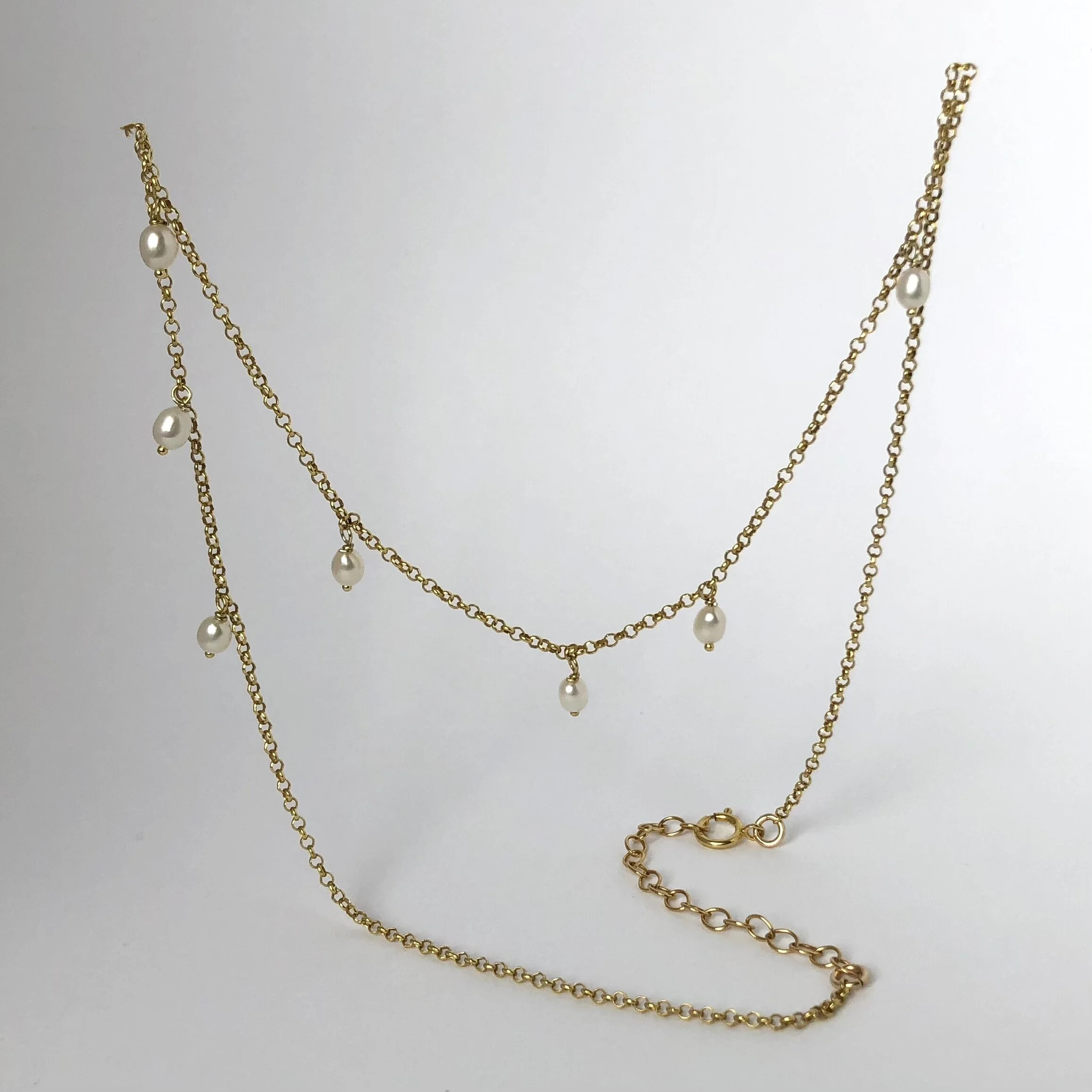 gold pearl drop necklace 1