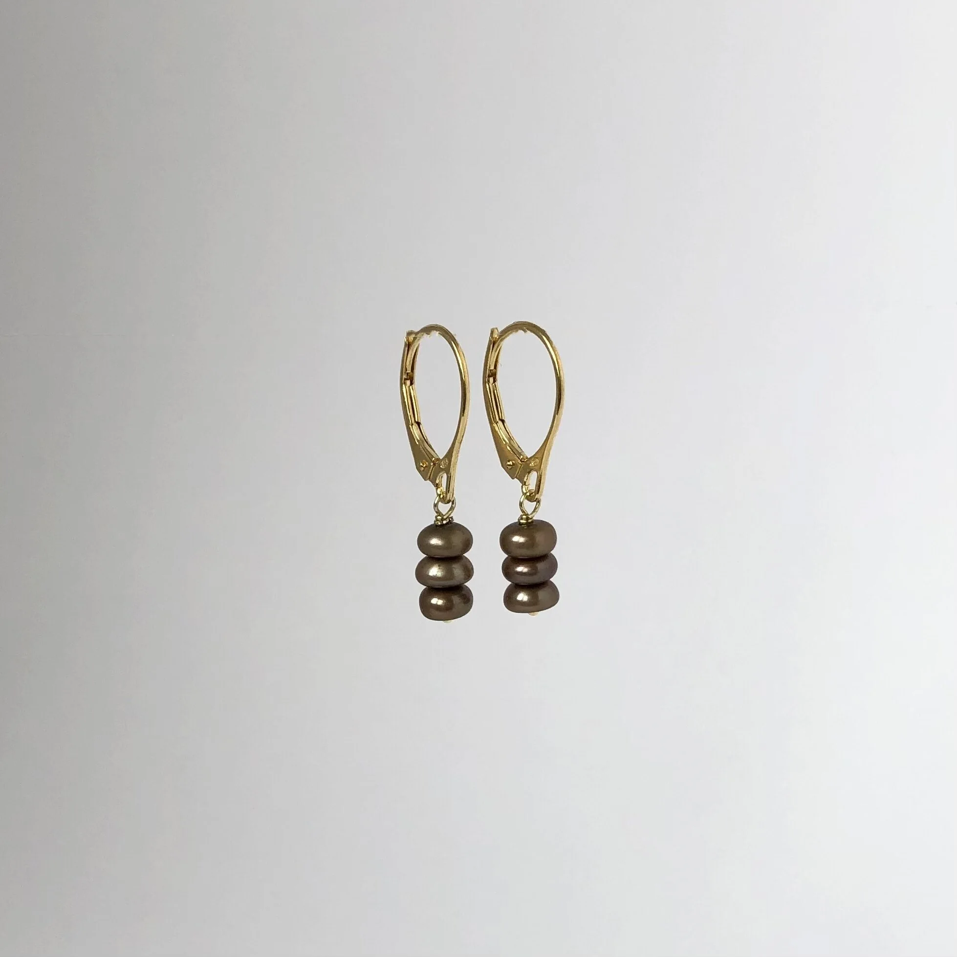 Gold duo drop earrings chocolate