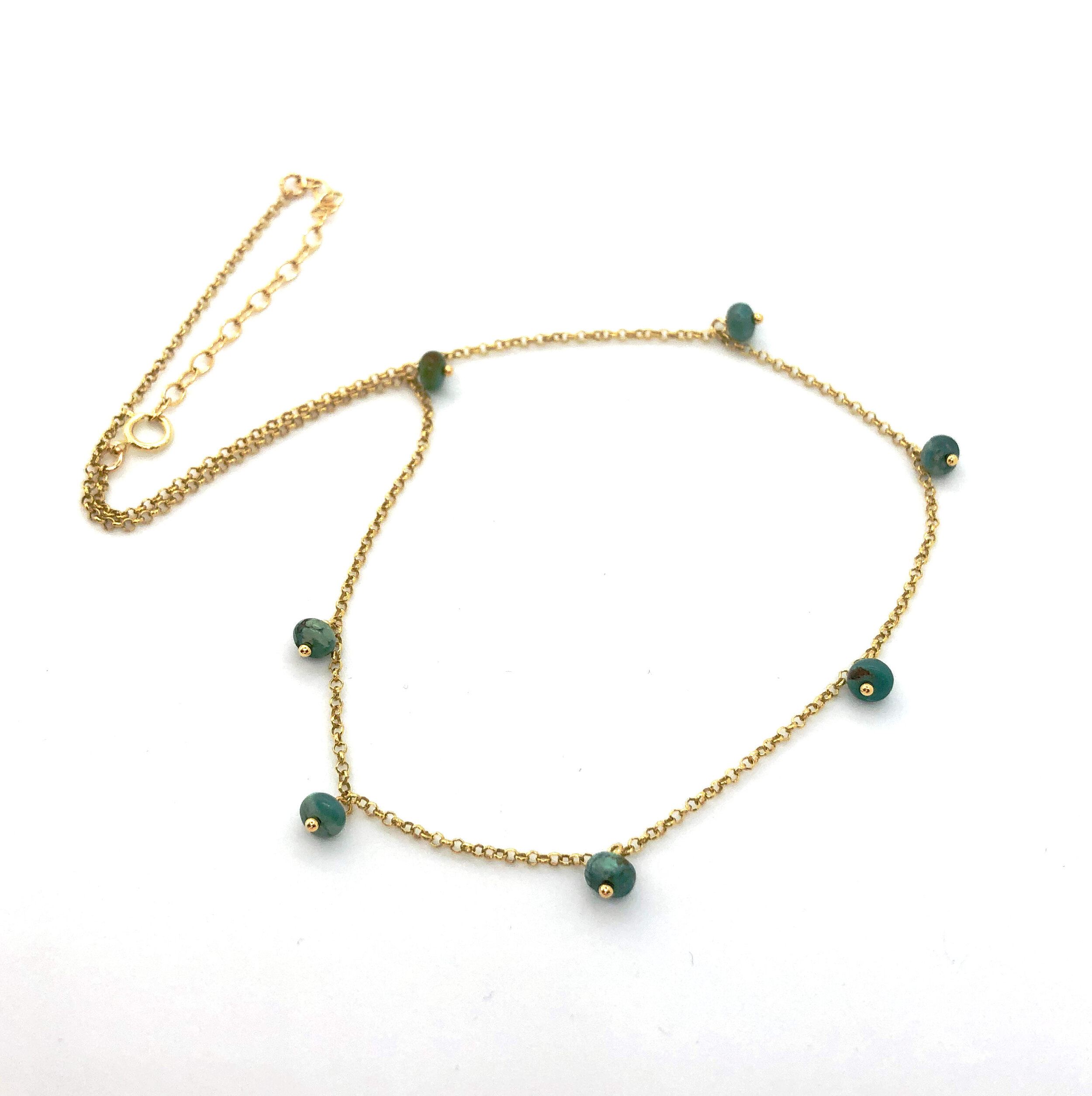 Solid Gold Turquoise Necklace | Maya Magal London