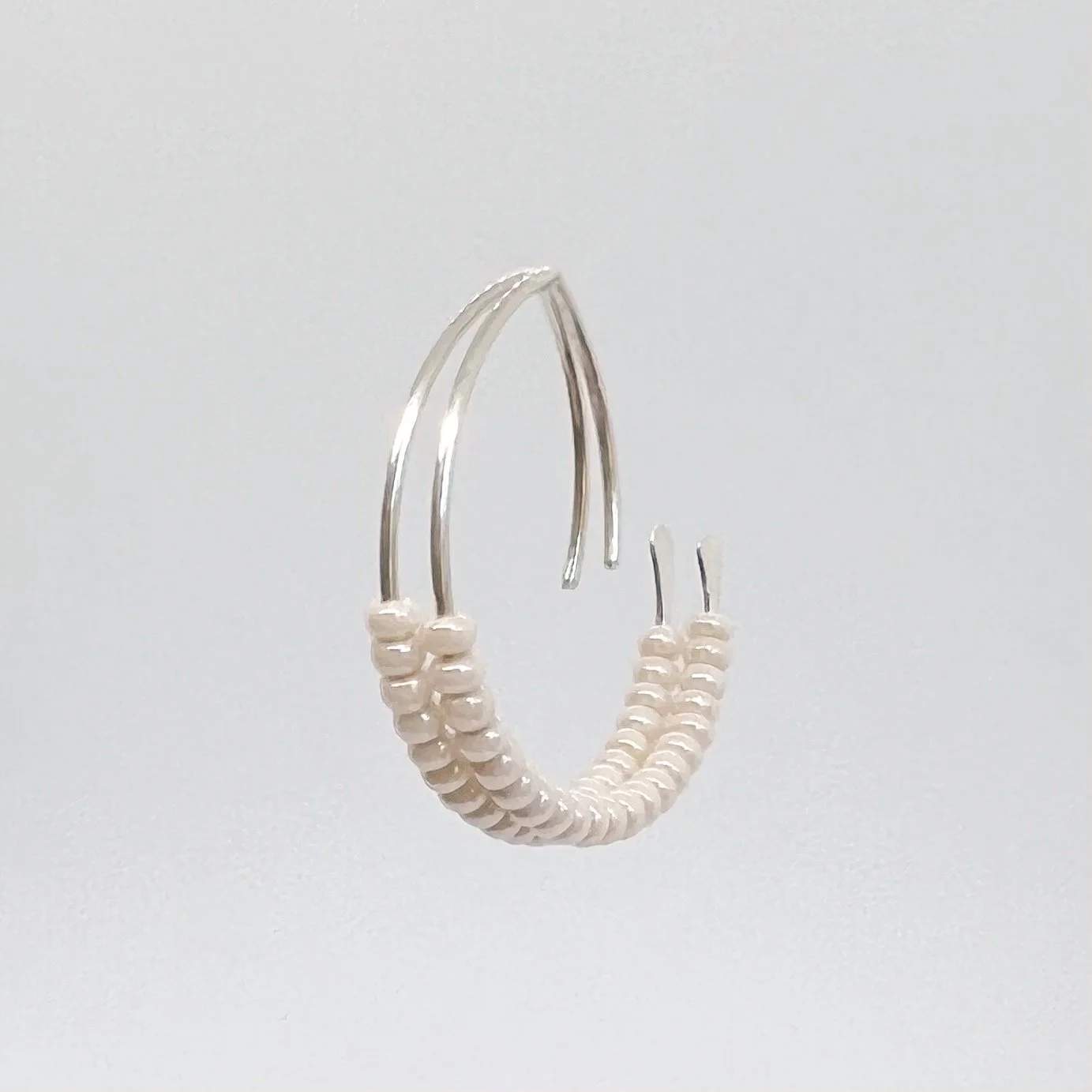 Mbewu seed bead micro swirl earrings available in pearl, blue, turquoise