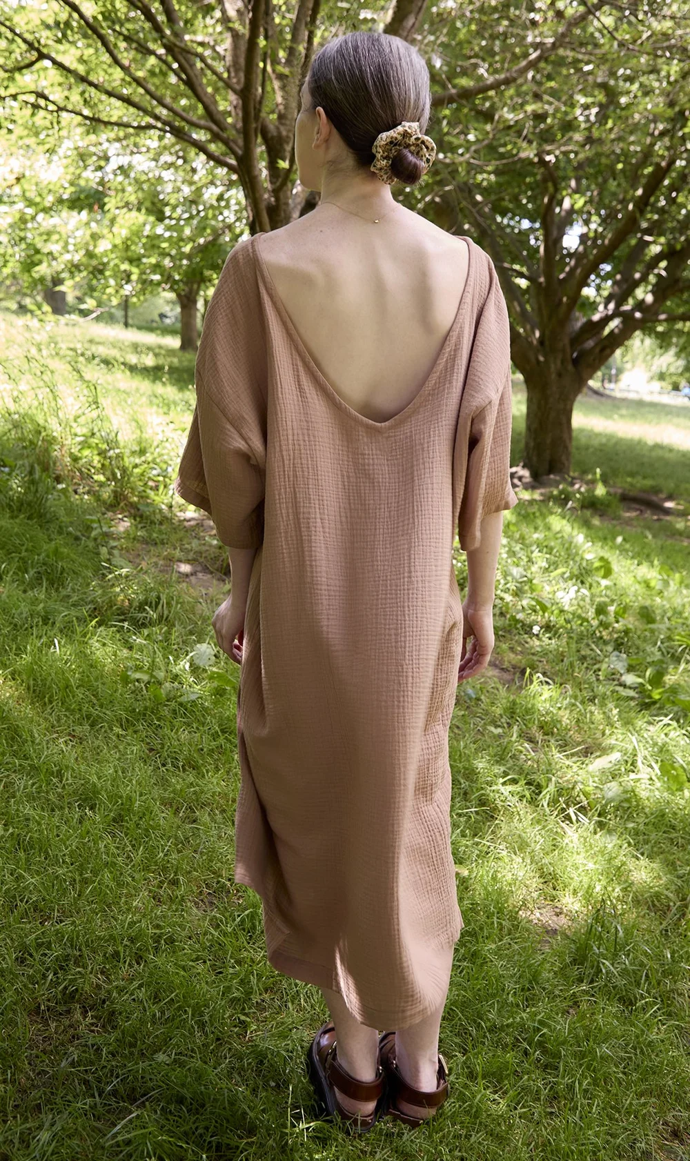 beige open back dress Beige Open Back Bodycon Dress