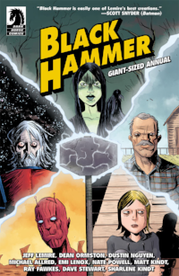 Mark's pick this week is the annual of Black Hammer. Officially, Black Hammer Giant-Sized Annual #1. Mindy hasn't finished reading the comics, but would probably go along with this one. 