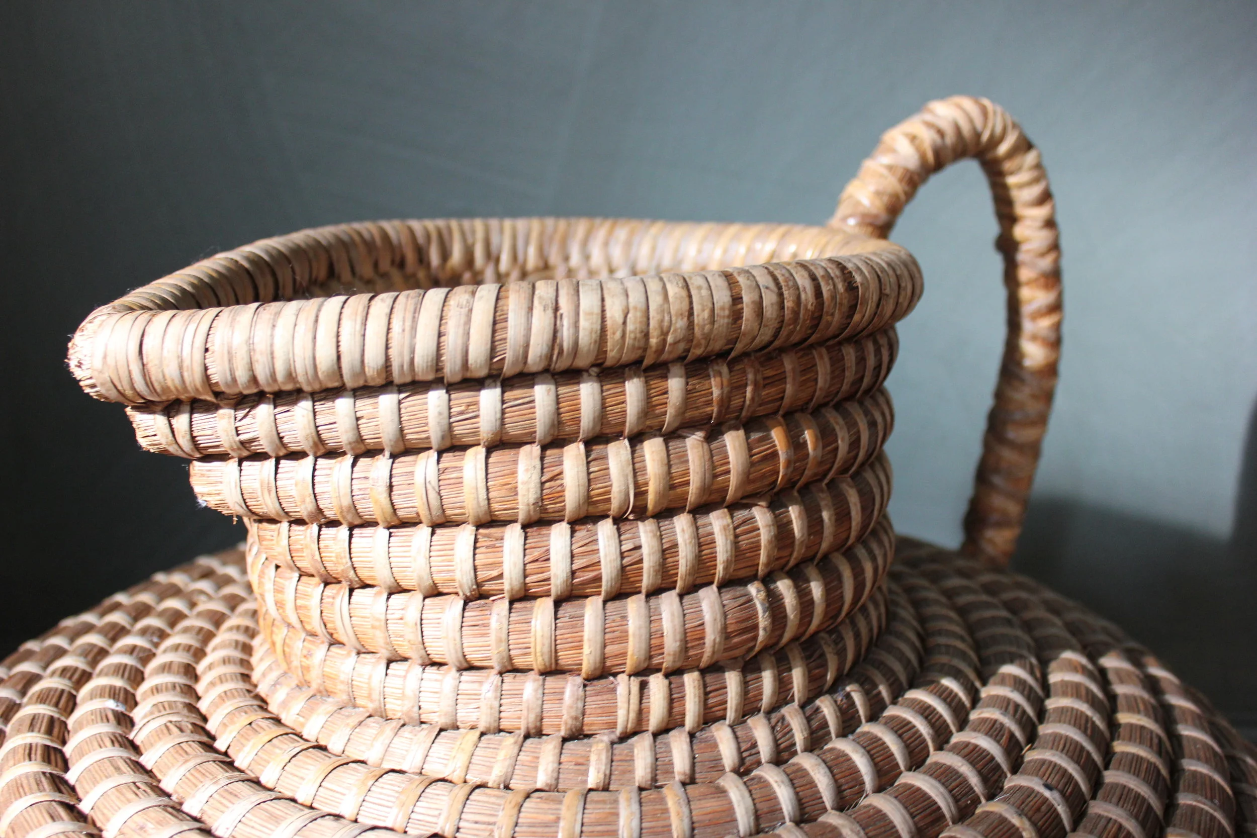 Handmade Woven Basket by Jan Van der Heydon c.1965