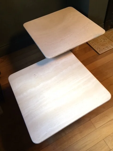 Stunning Ivory Coffee Table Set c.1970