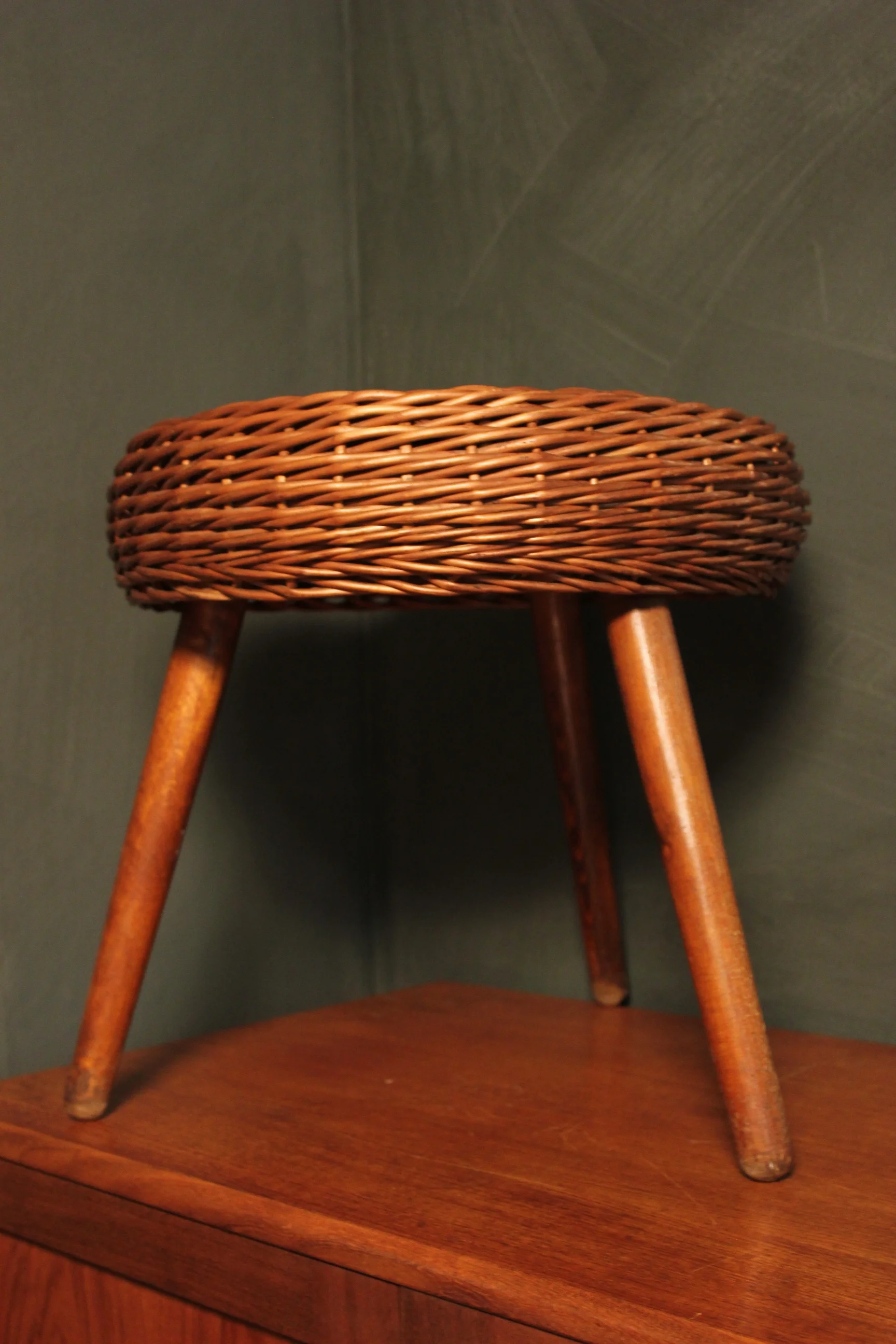 A Wicker Stool by Tony Paul c.1950  