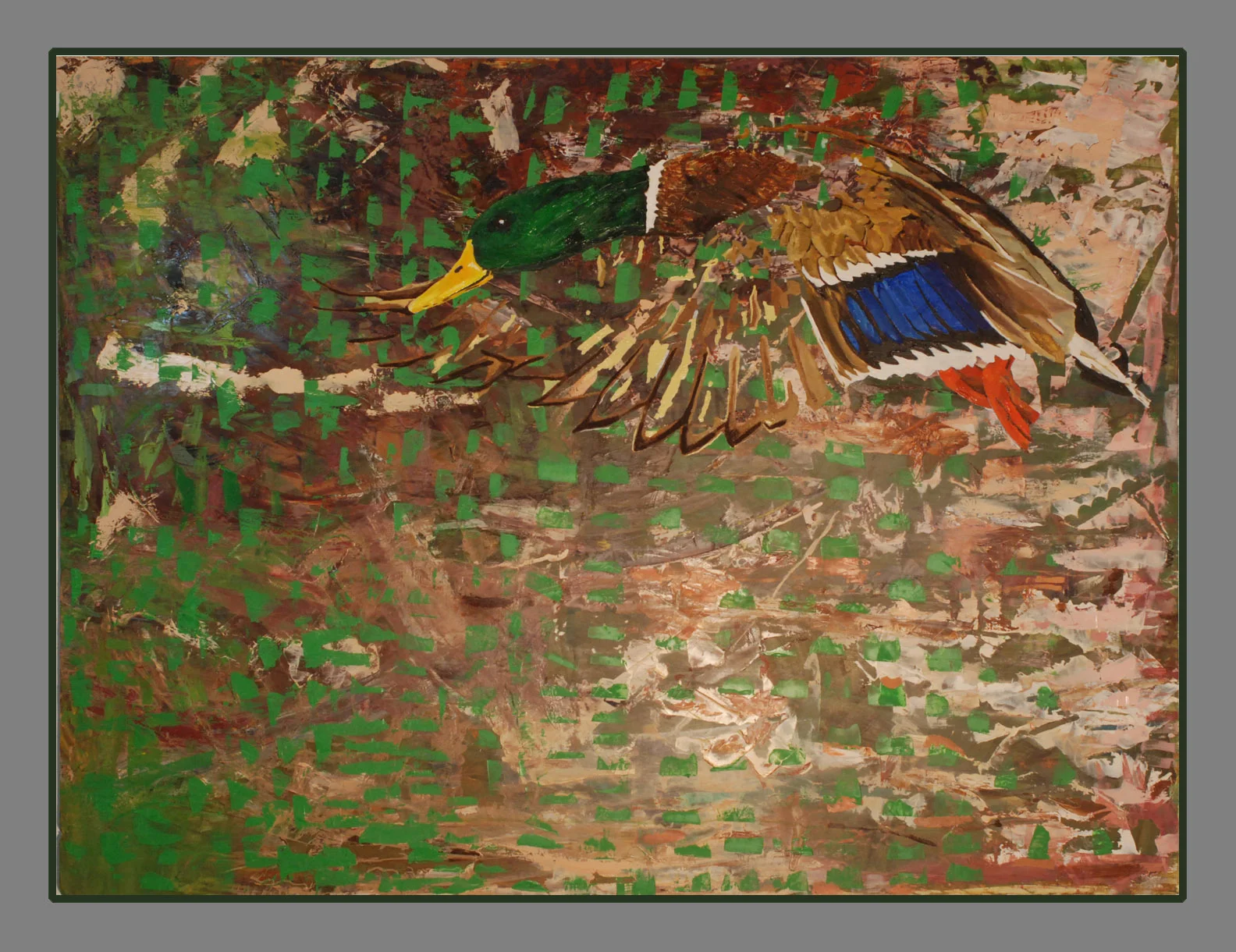 Mallard, 30"x40" oil on board, 2016