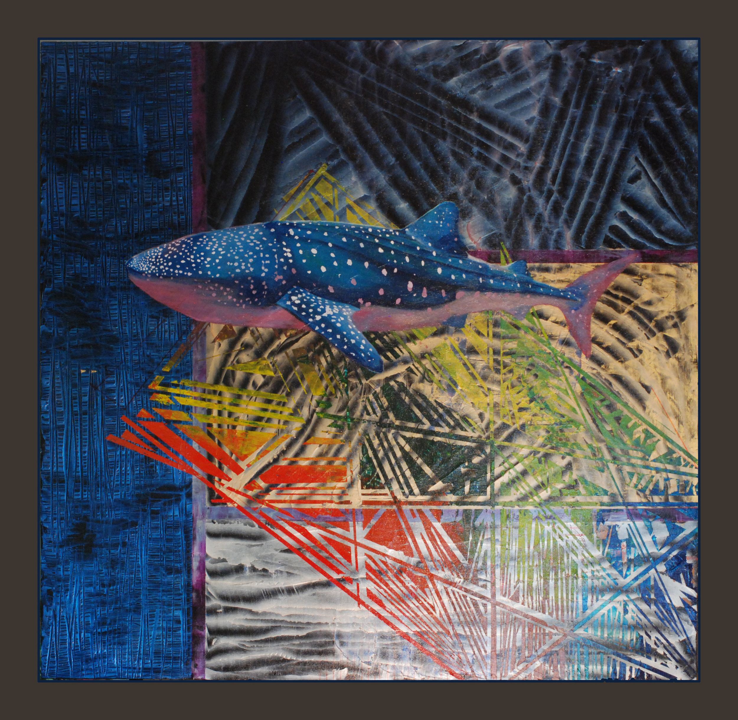 Whale Shark, 48"x48" a crylic of panel