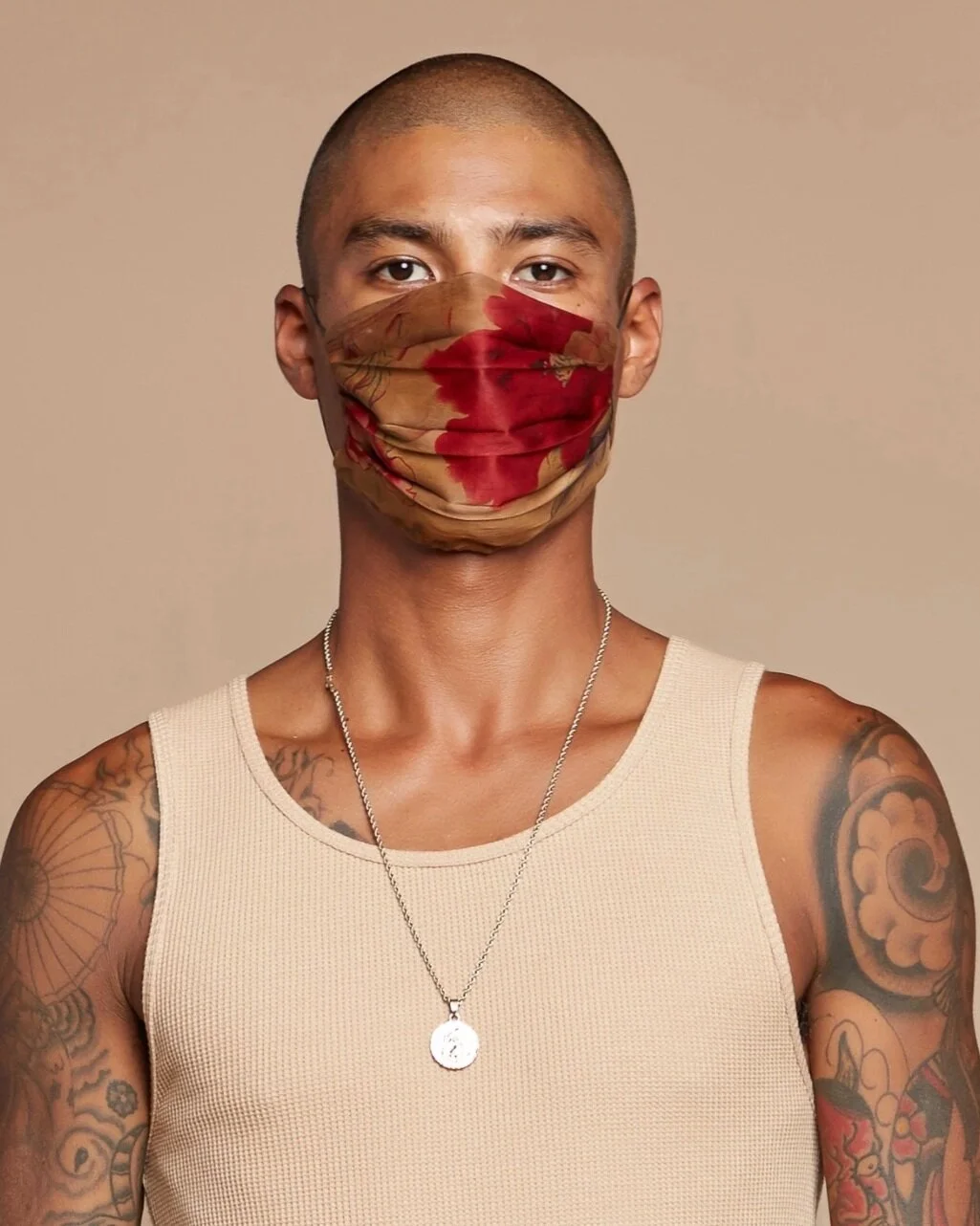 Organic plant-dyed reusable cloth face masks from Ziran