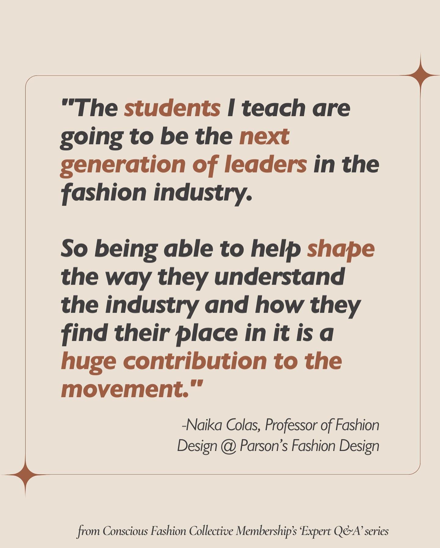 💬 How does academia actively contribute to growing the sustainable fashion movement? ⁠
⁠
What kinds of jobs are available to people who want to work in academia with a focus on sustainable fashion? ⁠
⁠
What kinds of skills and knowledge are hiring m