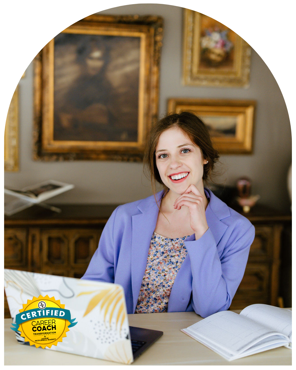 Elizabeth with laptop