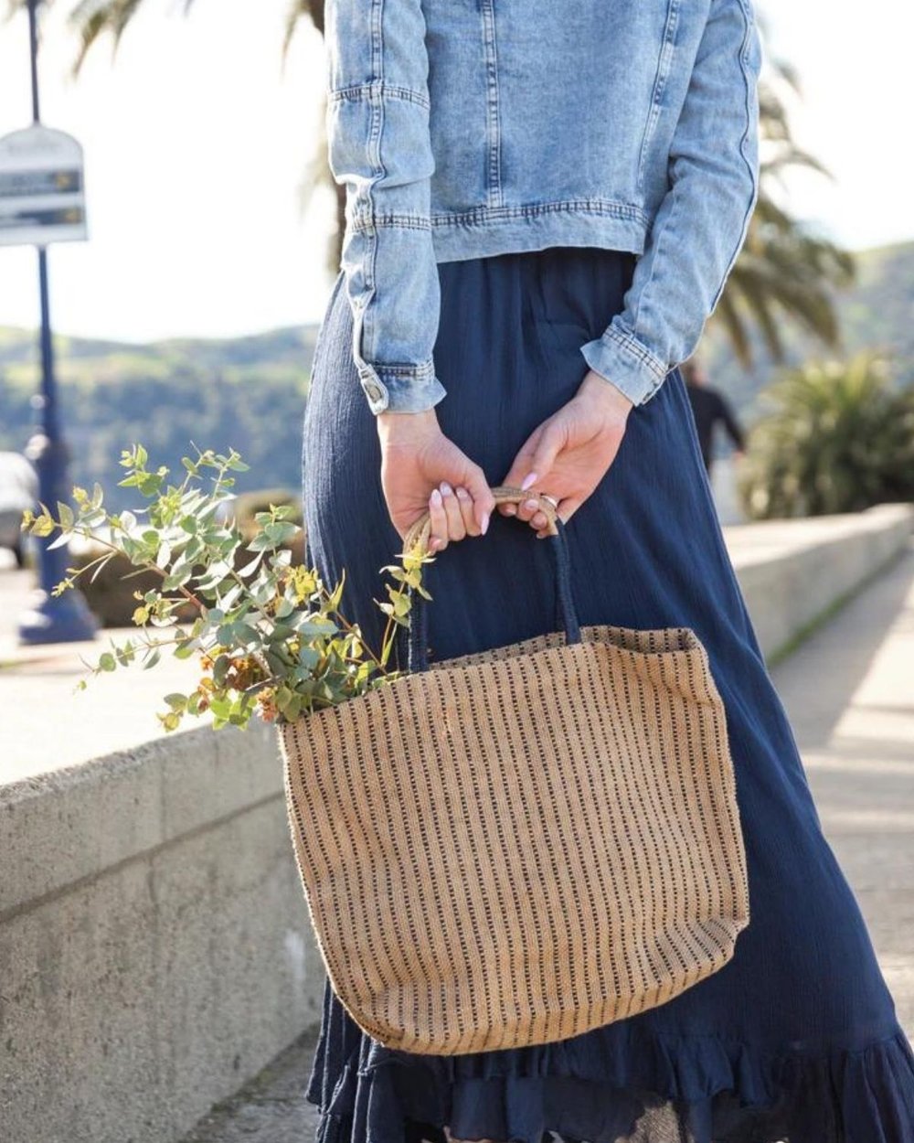 Details about   Beach Woven Fiber Tote Bag Summer Blue Natural Organic Handmade Artisan 