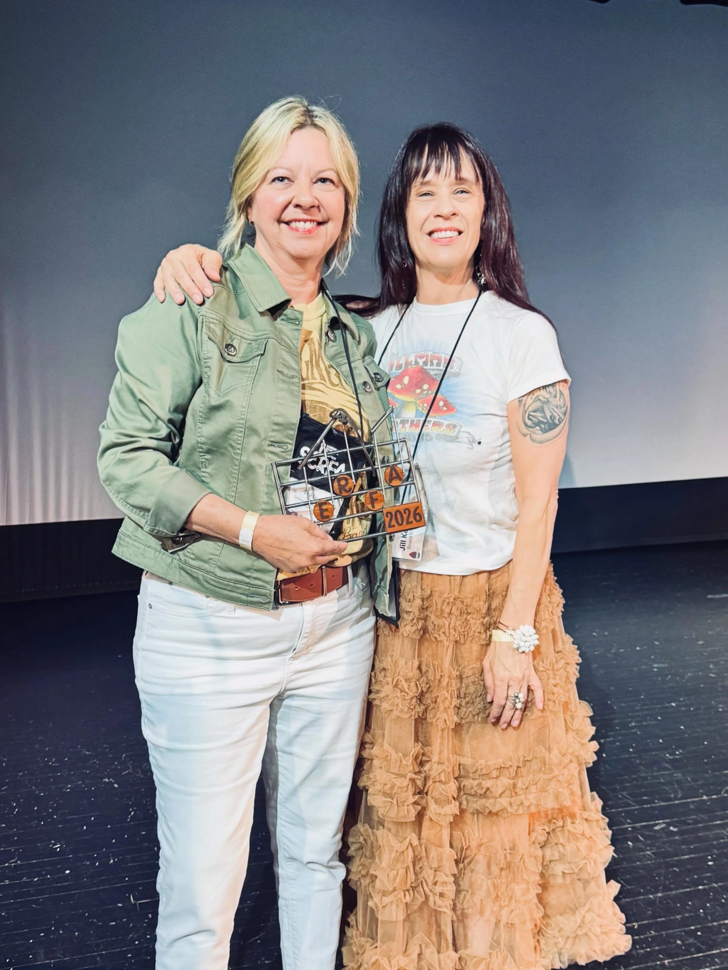 SERFA 2026 Awards and Keynote were a complete success. First photo: Lisa Love of the Georgia Music Foundation received the award for her exceptional work and contributions to music  as an individual. 2nd photo: Elizabeth Cawein of Music Export Memphi