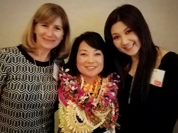 Women To Watch Honoree, Susan Utsugi, MCBL Advisory Board Chair with Colleen McAluney MCBL Program Manager & Terri Funakoshi, MCBL Director.