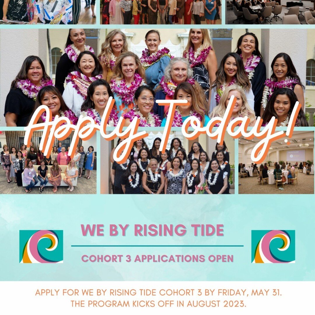 💥WE by Rising Tide - Cohort 3💥 Applications close at the end of the month!

WE by Rising Tide is an 11-session program designed for Women Entrepreneurs to hone financial management, marketing, and leadership skills and much more!

Applicant require