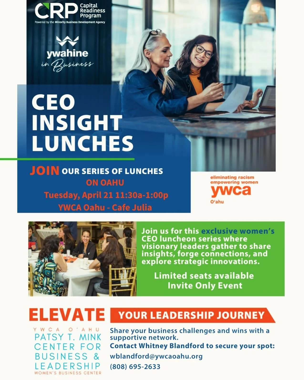 Who doesn&rsquo;t want CEO insight?! Please contact Whitney if you are interested in attending. Mahalo!