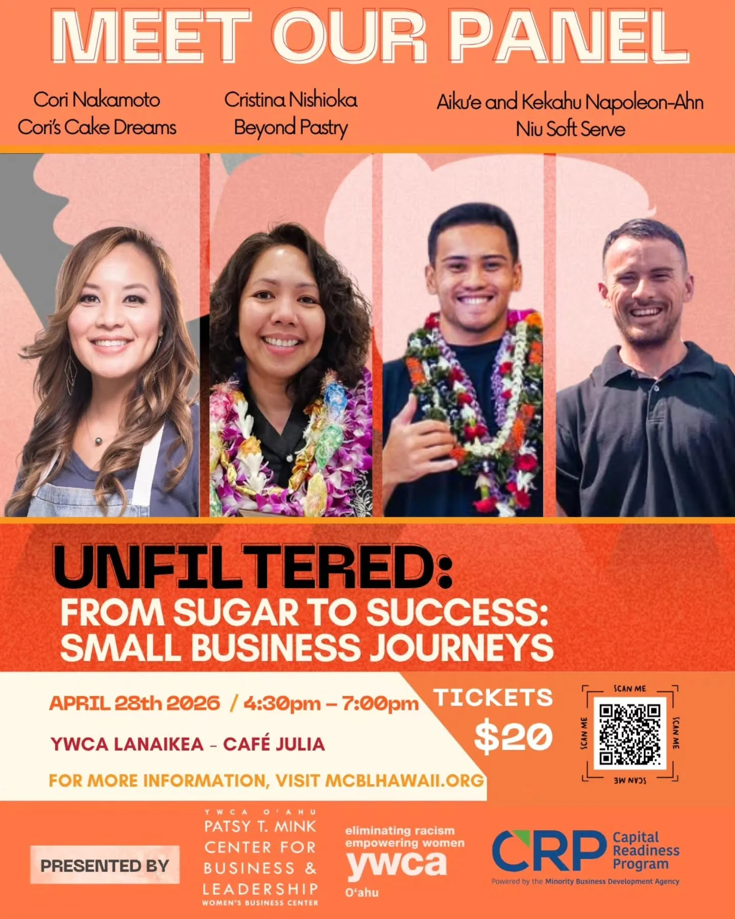 There&rsquo;s only a few days left to register!

Join us for our next networking event featuring a dynamic panel of successful and insightful entrepreneurs.
🌺 Cristina Nishioka (Founder &amp; Pastry Chef, @beyondpastrystudio)
🌺 Aiku'e and Kekahu Na
