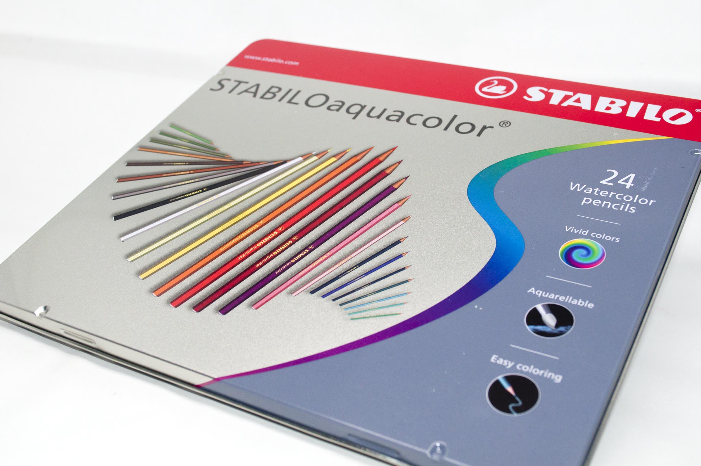 Assorted Colours STABILO Aquacolor Aquarellable Colouring Pencil Wallet of 12 