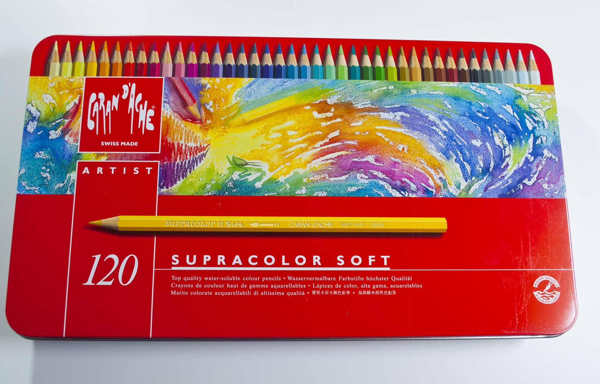 Caran D'Ache artist quality SupraColor soft water colour colours pencil sets 