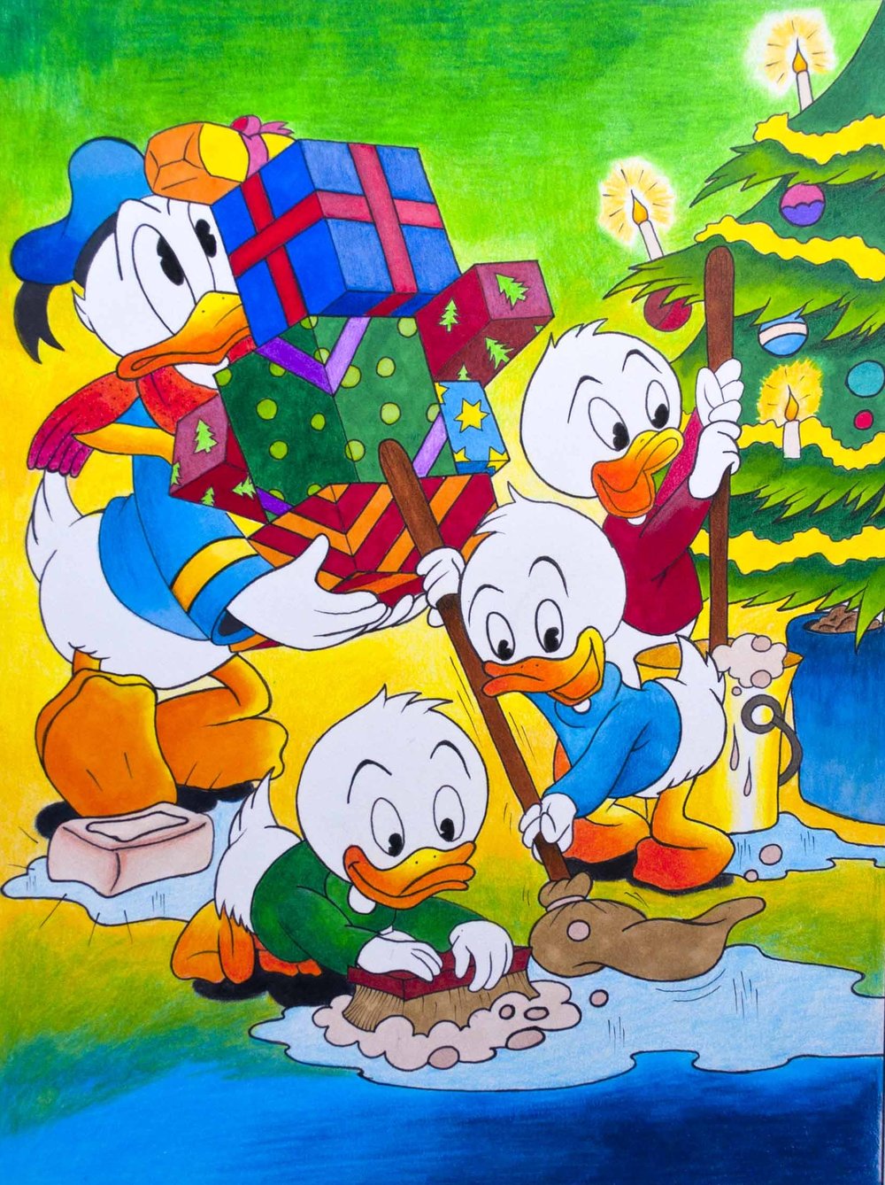 Winsor And Newton Studio Coloured Pencils Christmas Art Work - Donald Duck  — The Art Gear Guide