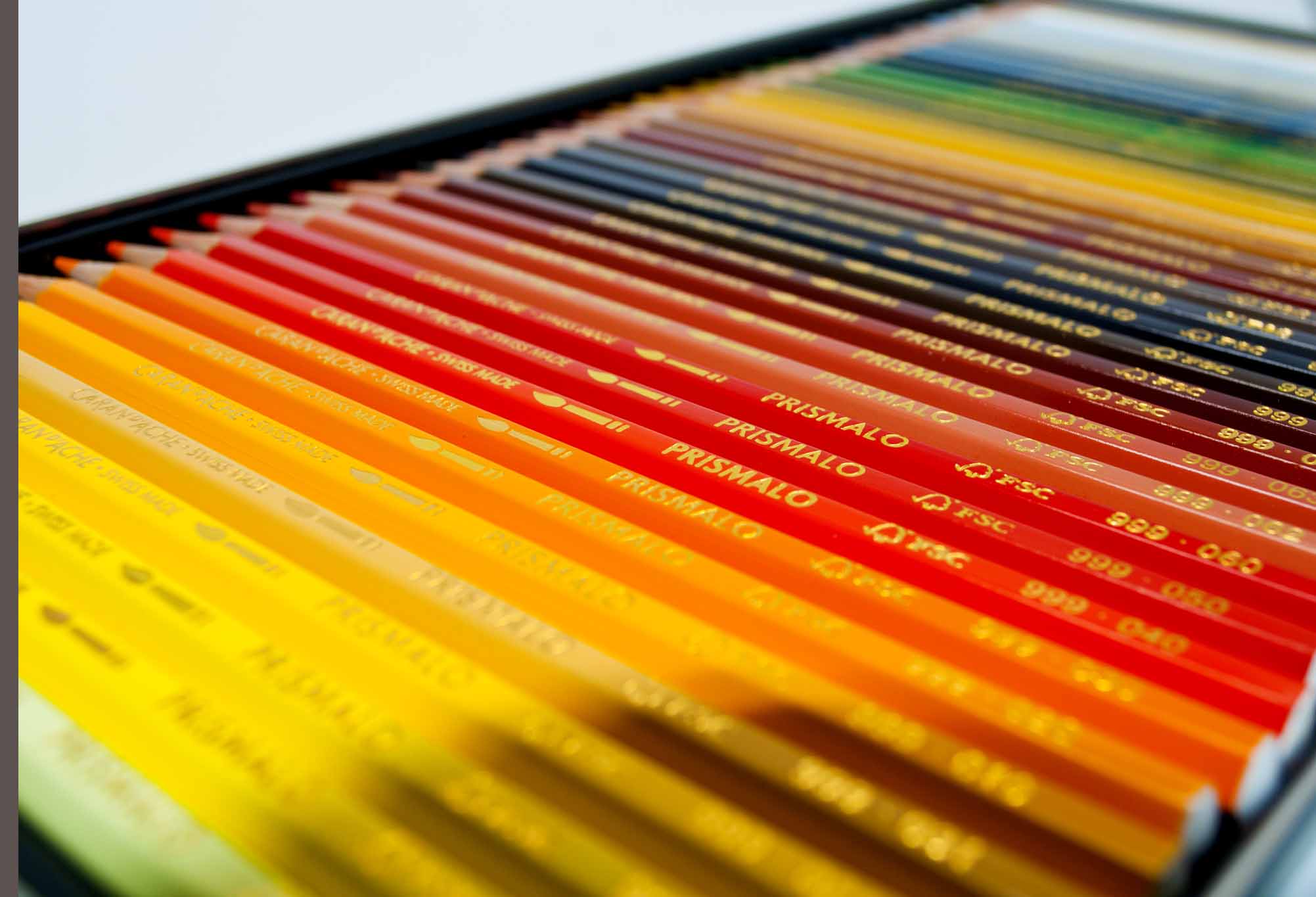 Caran d'Ache - Prismalo Watercolor Pencils - swatch. test and comparison to  Supracolor pencils 