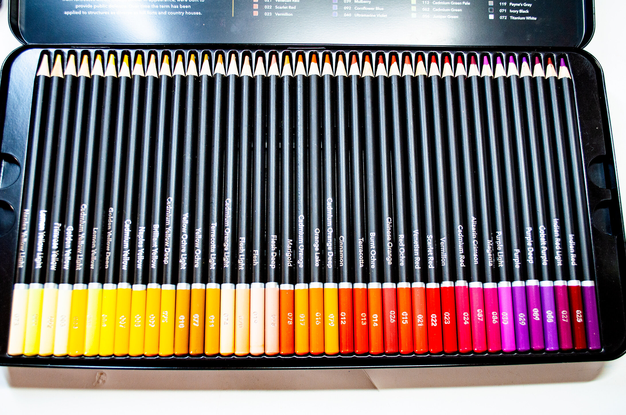 Castle Art Supply Colored Pencil 72 Set Color Charts and Color