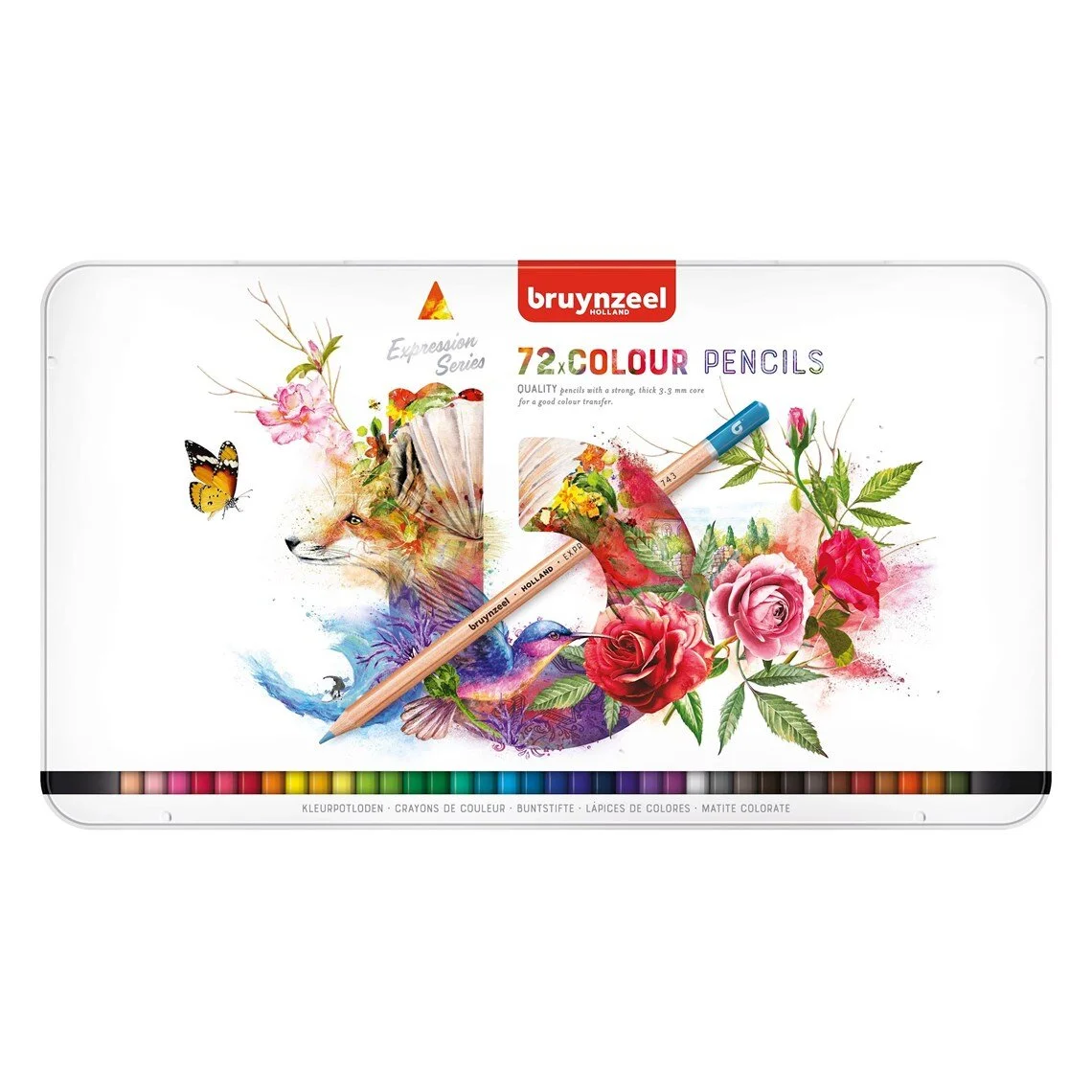 Bruynzeel Expression Matite Colorate Neon - Set Da 6 In Lattina, Mina Spessa 3.3 Mm, Ideali Per Disegno Professionale E Artistico