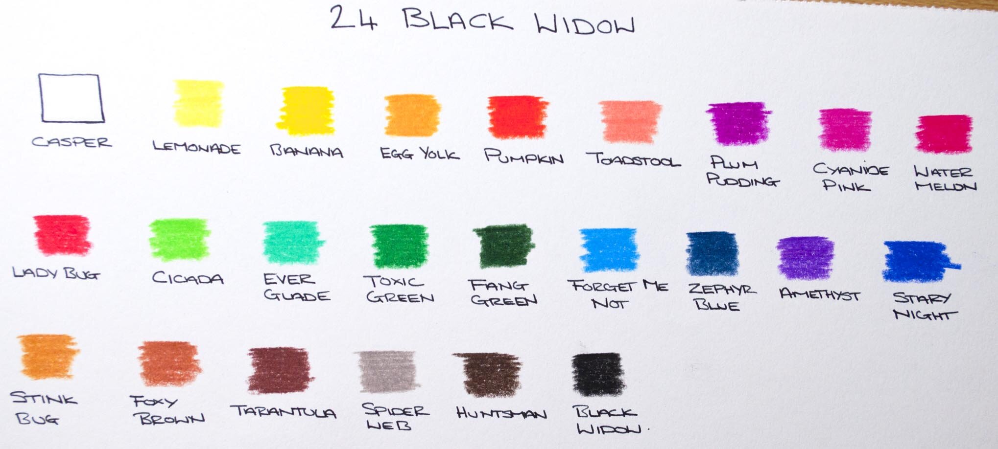 Black Widow MONARCH & DRAGON Colored Pencils First Impressions Review