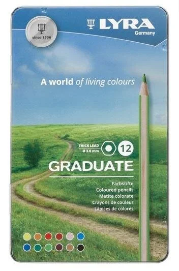 Lyra Graduate Colored Pencils 12 Set Tin
