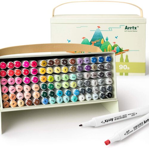 Arrtx Acrylic Paint Pens, 62 Colors Brush Tip and Fine  