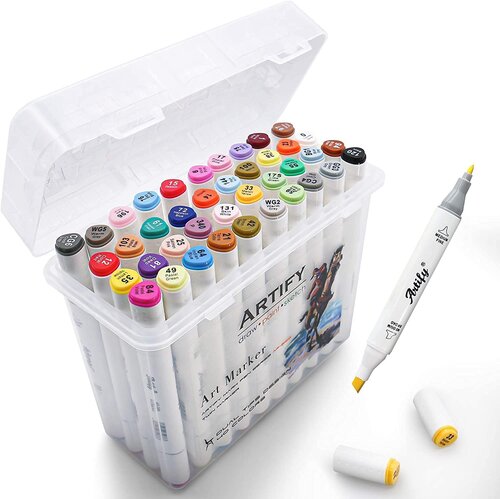 Artify Artist Alcohol Based Art Marker 40 Colors Set - Dual Tip Markers